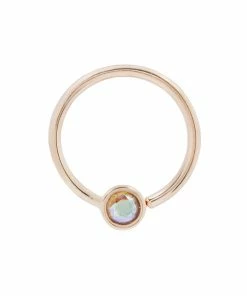 Buddha Jewelry Organics Fixed Bezel Bead Ring 2mm Mercury Mist Topaz Daith