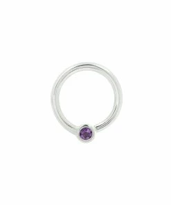 Buddha Jewelry Organics Fixed Bezel Bead Ring 2mm Amethyst