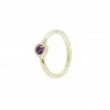 Buddha Jewelry Organics Fixed Bezel Bead Ring 2mm Amethyst - Side Set Facing