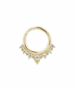 Buddha Jewelry Organics Lala - CZ - Solid 14kt Gold Clicker Daith