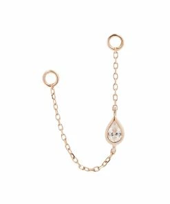 Buddha Jewelry Organics Teardrop CZ Chain - Solid 14kt Gold 9 Buddha Jewelry Organics Teardrop CZ Chain - Solid 14kt Gold