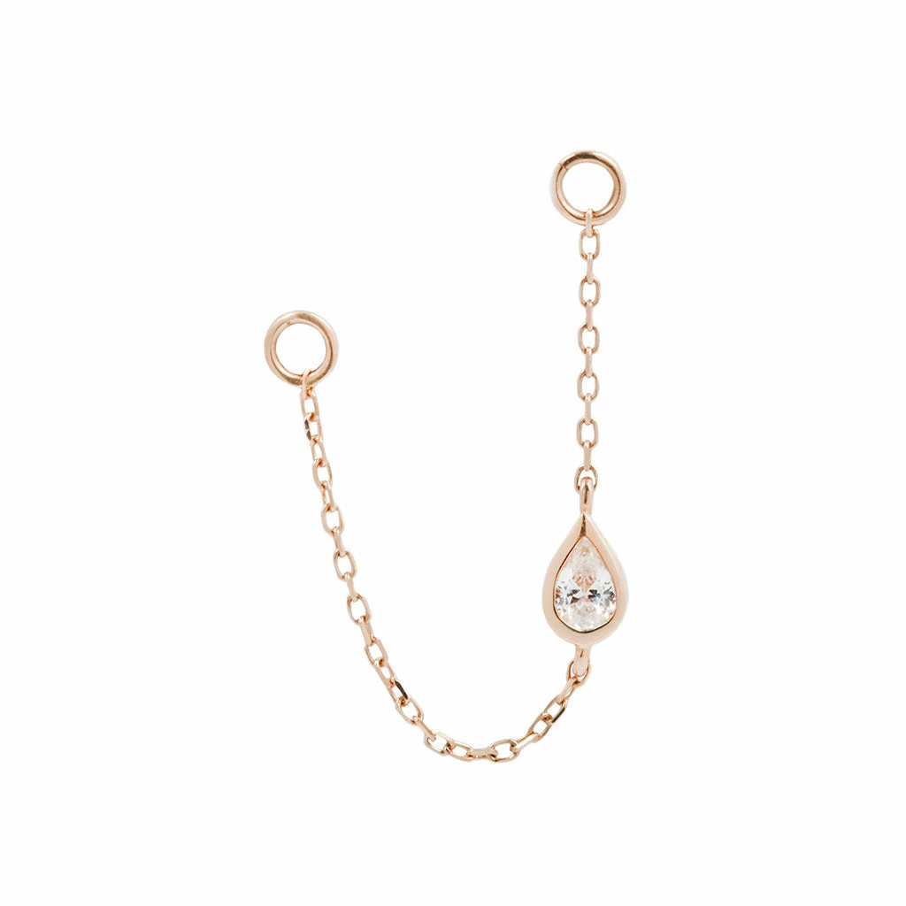 Buddha Jewelry Organics Teardrop CZ Chain - Solid 14kt Gold 5 Buddha Jewelry Organics Teardrop CZ Chain - Solid 14kt Gold