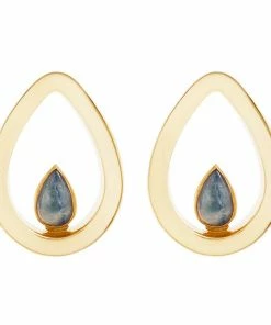 Buddha Jewelry Organics Evoke Mayan Teardrops - Yellow Gold + Blue Kyanite