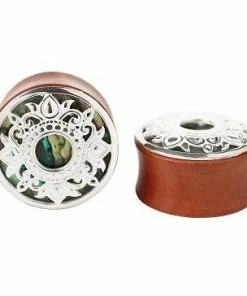 Buddha Jewelry Organics Philomena Plugs - Silver + Abalone