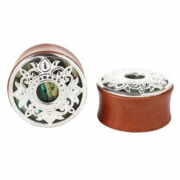 Buddha Jewelry Organics Philomena Plugs - Silver + Abalone 3 Buddha Jewelry Organics Philomena Plugs - Silver + Abalone