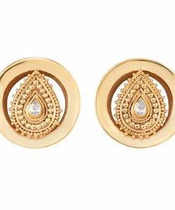 Buddha Jewelry Organics Stetched Ears Deity Round Plugs - Yellow Gold