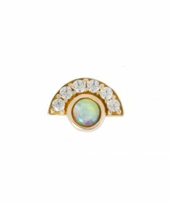 Buddha Jewelry Organics Kahlo Opal + Genuine Diamond - Threadless End Conch