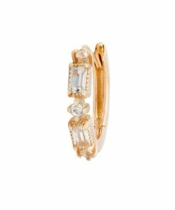 Buddha Jewelry Organics Euphoria Huggie - White Sapphire