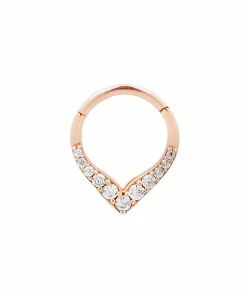 Buddha Jewelry Organics Rise + Shine - CZ - Solid 14kt Gold Clicker Daith 10 Buddha Jewelry Organics Rise + Shine - CZ - Solid 14kt Gold Clicker Daith