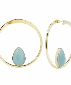 Buddha Jewelry Organics Stay Sexy Earrings - Brass + Aquamarine