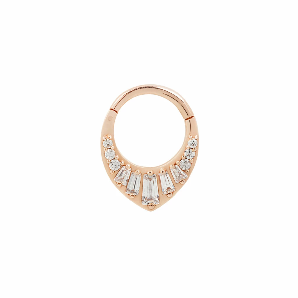 Buddha Jewelry Organics Prism - CZ - Solid 14kt Gold Clicker Daith 4 Buddha Jewelry Organics Prism - CZ - Solid 14kt Gold Clicker Daith