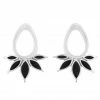 Buddha Jewelry Organics Marquise Eyelets - White Gold + Onyx