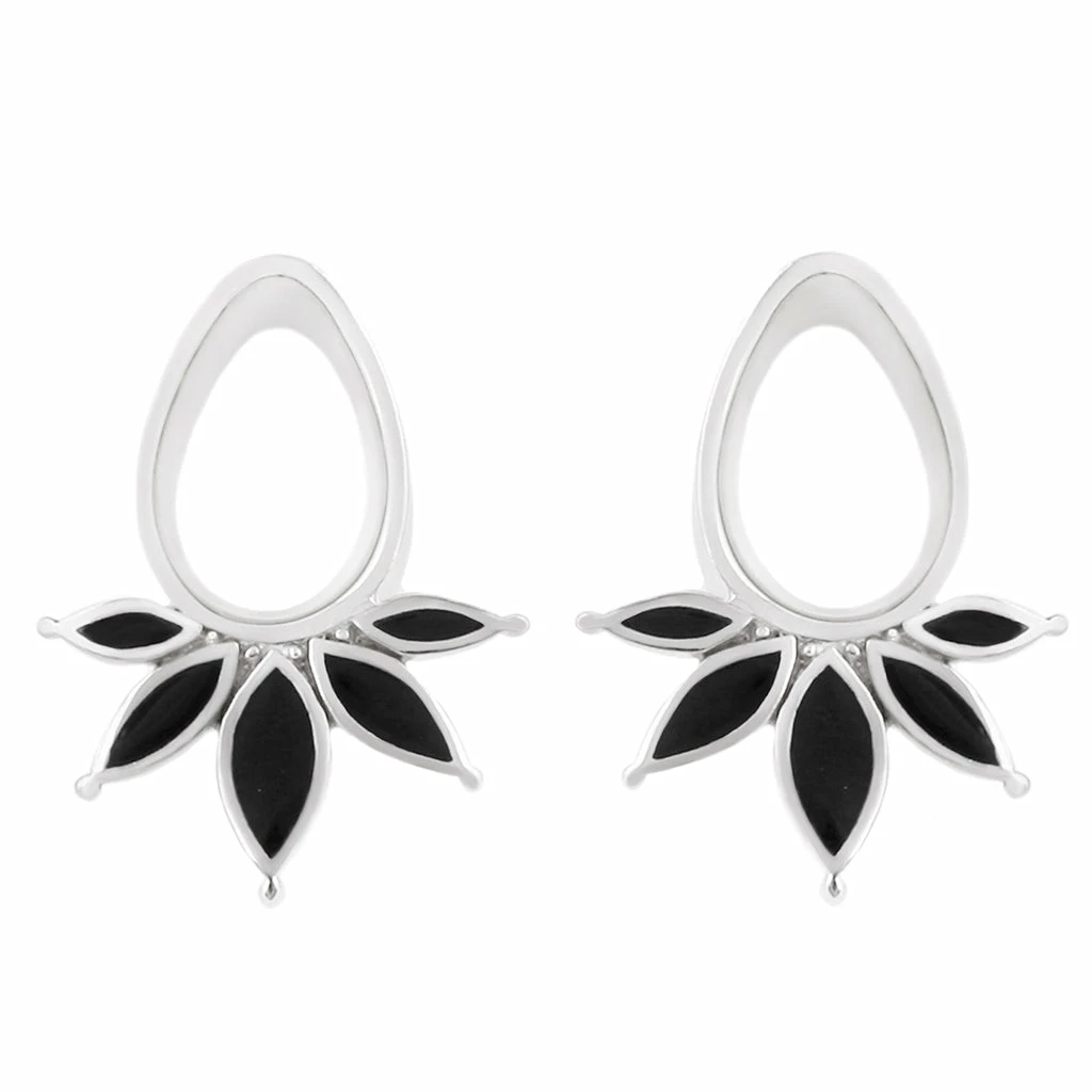 Buddha Jewelry Organics Marquise Eyelets - White Gold + Onyx 3 Buddha Jewelry Organics Marquise Eyelets - White Gold + Onyx