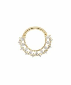 Buddha Jewelry Organics Obsessed - CZ - Solid 14kt Gold Clicker Septum