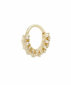 Buddha Jewelry Organics Obsessed - CZ - Solid 14kt Gold Clicker Septum
