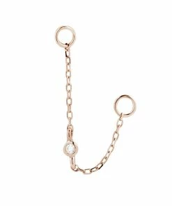Buddha Jewelry Organics Round Center CZ Chain - Solid 14kt Gold