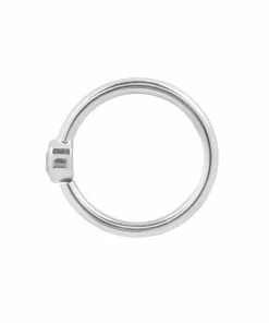 Buddha Jewelry Organics Daith Fixed Bezel Bead Ring 2mm CZ - Side Set Facing