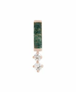 Buddha Jewelry Organics Helix Crave - Moss Agate + CZ
