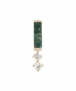 Buddha Jewelry Organics Helix Crave - Moss Agate + CZ