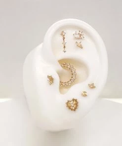 Buddha Jewelry Organics Obsessed - CZ - Solid 14kt Gold Clicker Septum