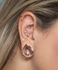 Buddha Jewelry Organics La Madeleine Baguette Charm 14kt Solid Gold + White Topaz Rook 13 Buddha Jewelry Organics La Madeleine Baguette Charm 14kt Solid Gold + White Topaz Rook