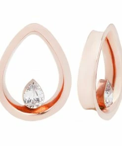 Buddha Jewelry Organics Evoke Mayan Teardrops - Rose Gold + CZ