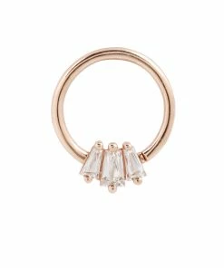 Buddha Jewelry Organics Daith Gemma Trios CZ Seamless Ring