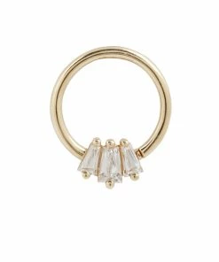 Buddha Jewelry Organics Daith Gemma Trios CZ Seamless Ring