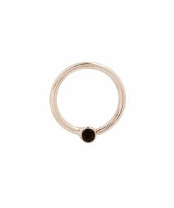 Buddha Jewelry Organics Daith Fixed Bezel Bead Ring 2mm Black Spinel