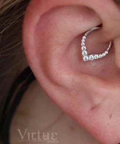 Buddha Jewelry Organics Rise + Shine - CZ - Solid 14kt Gold Clicker Daith