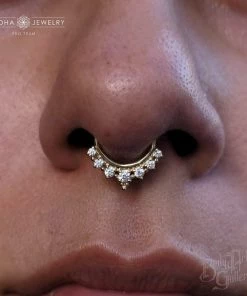 Buddha Jewelry Organics Lala - CZ - Solid 14kt Gold Clicker Daith