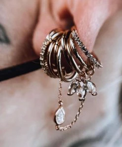 Buddha Jewelry Organics Moet Charm 14kt Solid Gold + White Topaz Conch 11 Buddha Jewelry Organics Moet Charm 14kt Solid Gold + White Topaz Conch