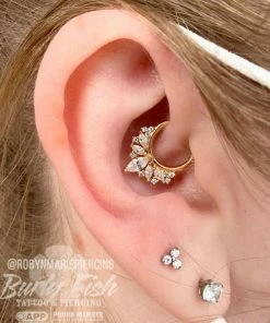 Buddha Jewelry Organics Daith Elite CZ Gold Clicker