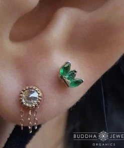 Buddha Jewelry Organics Rebel Rebel - CZ + Chain - Threadless End Conch