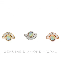 Buddha Jewelry Organics Kahlo Opal + Genuine Diamond - Threadless End Conch