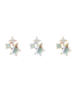 Buddha Jewelry Store 13 Buddha Jewelry Organics Conch Lyra - Mercury Mist Topaz + Opal + CZ