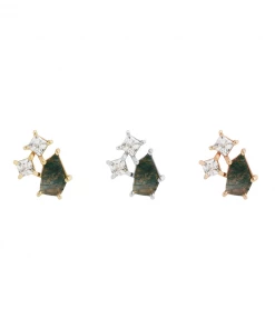 Buddha Jewelry Store 11 Buddha Jewelry Organics Lyra - Moss Agate + CZ Conch