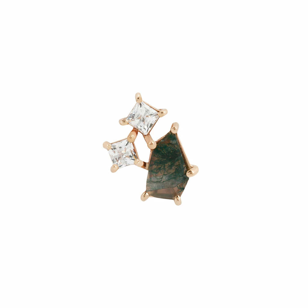 Buddha Jewelry Organics Lyra - Moss Agate + CZ Conch 4 Buddha Jewelry Organics Lyra - Moss Agate + CZ Conch