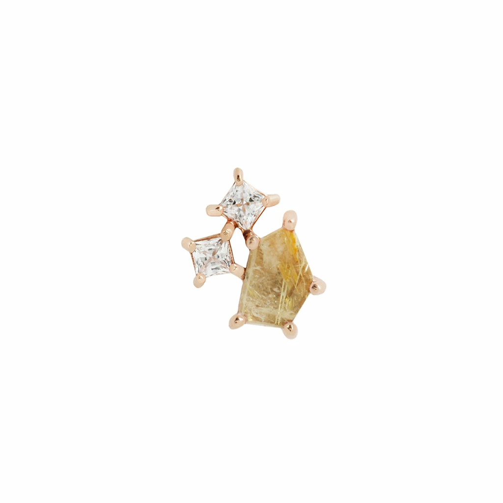 Buddha Jewelry Organics Conch Lyra - Rutilated Quartz + CZ 4 Buddha Jewelry Organics Conch Lyra - Rutilated Quartz + CZ