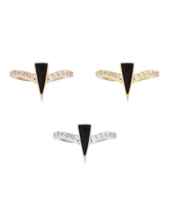 Buddha Jewelry Organics Mikah - Black Spinel + CZ - Solid 14kt Gold Clicker Conch