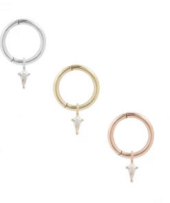 Buddha Jewelry Organics Mini Soho Charm 14kt Solid Gold + Swarowksi CZ