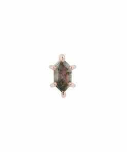 Buddha Jewelry Organics Oh Hell Yes! - Hex Cut Moss Agate Lip, Labret + Philtrum