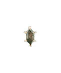 Buddha Jewelry Organics Oh Hell Yes! - Hex Cut Moss Agate Lip, Labret + Philtrum