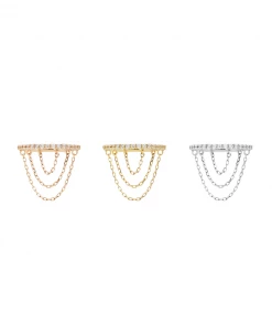 Buddha Jewelry Organics Radiate - CZ - Solid 14kt Gold Clicker Helix