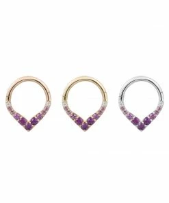 Buddha Jewelry Organics Rise + Shine - Amethyst Ombre - Solid 14kt Gold Clicker