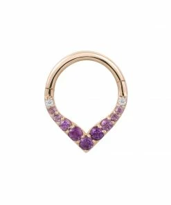 Buddha Jewelry Organics Rise + Shine - Amethyst Ombre - Solid 14kt Gold Clicker