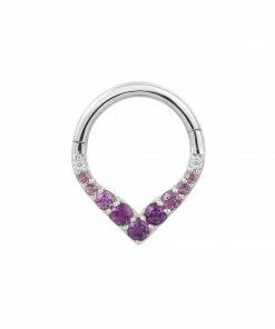 Buddha Jewelry Organics Rise + Shine - Amethyst Ombre - Solid 14kt Gold Clicker