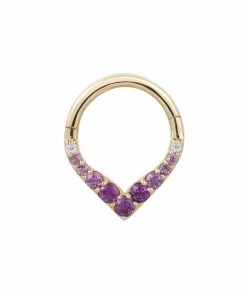 Buddha Jewelry Store 7 Buddha Jewelry Organics Rise + Shine - Amethyst Ombre - Solid 14kt Gold Clicker