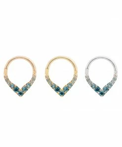 Buddha Jewelry Organics Rise + Shine - Blue Topaz Ombre - Solid 14kt Gold Clicker Best Sellers
