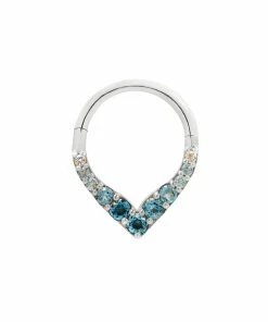 Buddha Jewelry Organics Rise + Shine - Blue Topaz Ombre - Solid 14kt Gold Clicker Best Sellers